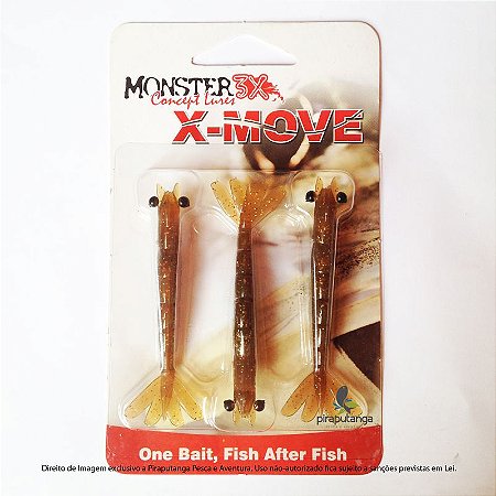 Isca Artificial Camarão Monster3x X-Move 9cm, Cor: Coca-Cola
