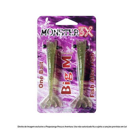 Isca Artificial Camarão Monster3x Big M 12cm, Musgo