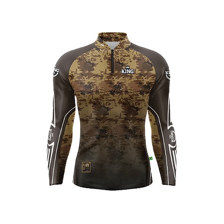 Camiseta Pesca King Manga Longa KFF-301N com Proteção UV+
