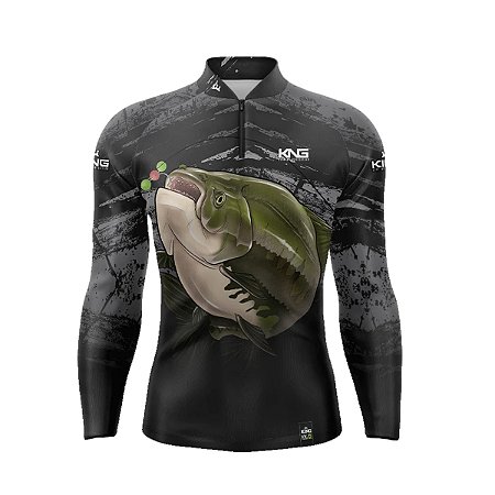 Camiseta Pesca King Manga Longa KFF-648N Tamba com Proteção UV+