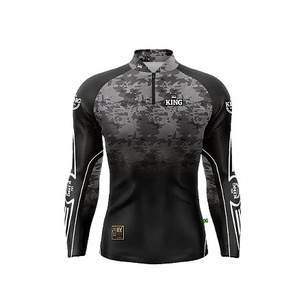 Camiseta Pesca King Manga Longa KFF-649N com Proteção UV+