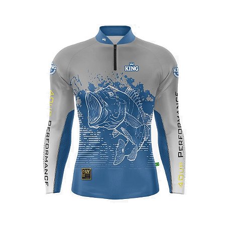 Camiseta Pesca King Manga Longa KFF-302 Tucunaré com Proteção UV+