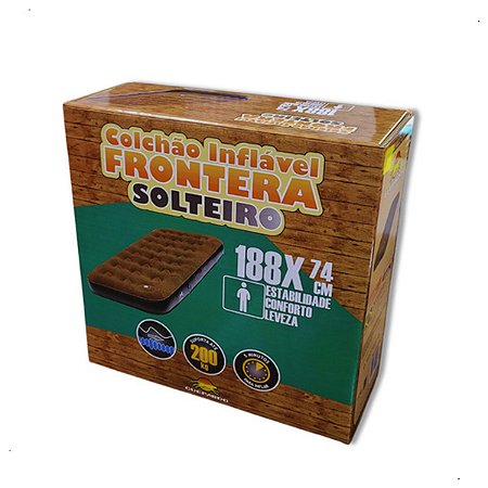 Colchão Inflável Solteiro Guepardo Frontera 200kg com Kit Reparo