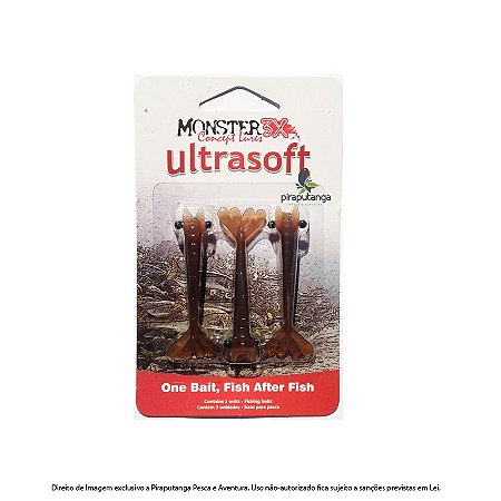 Isca Artificial Camarão Monster3x Ultrasoft 7,5cm, Camel