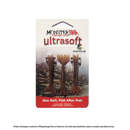 Isca Artificial Camarão Monster3x Ultrasoft 7,5cm, Coca-Cola