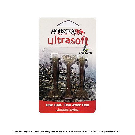Isca Artificial Camarão Monster3x Ultrasoft 7,5cm, Forest