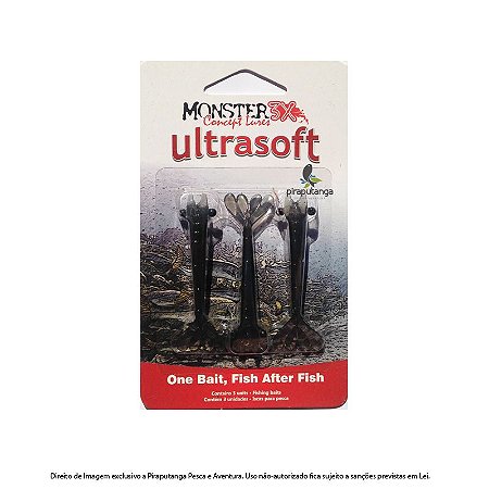 Isca Artificial Camarão Monster3x Ultrasoft 7,5cm, Musgo
