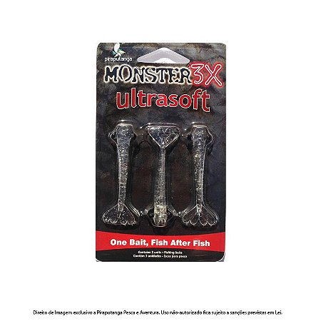 Isca Artificial Camarão Monster3x Ultrasoft 7,5cm, Silver