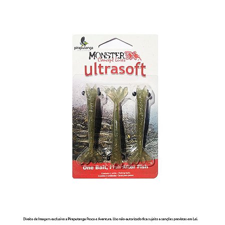 Isca Artificial Camarão Monster3x Ultrasoft 9cm, Musgo