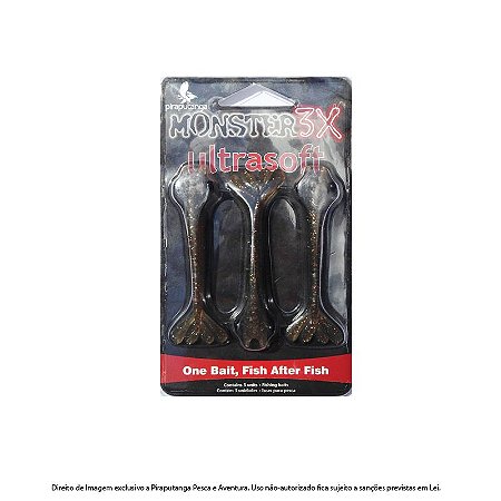 Isca Artificial Camarão Monster3x Ultrasoft 9cm, Natural