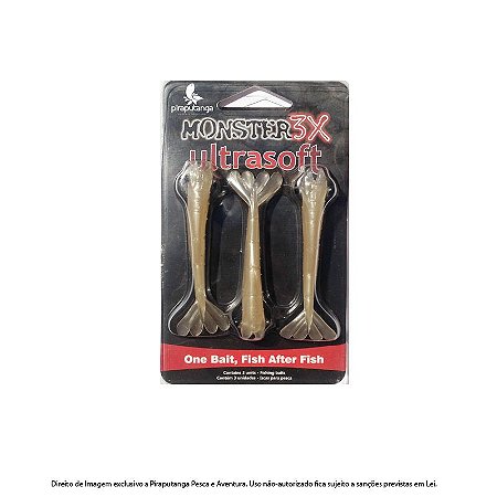 Isca Artificial Camarão Monster3x Ultrasoft 9cm, Pérola