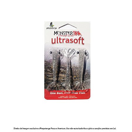 Isca Artificial Camarão Monster3x Ultrasoft 9cm, Silver
