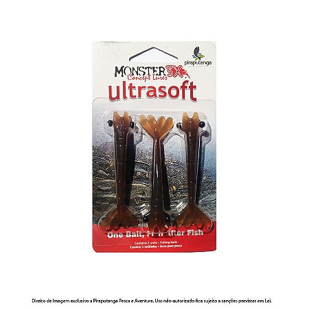 Isca Artificial Camarão Monster3x Ultrasoft 9cm, Camel