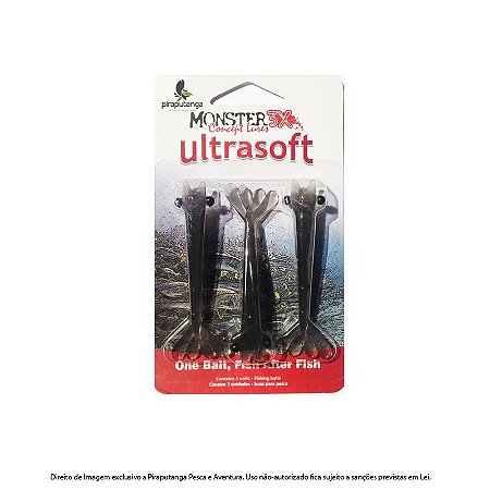Isca Artificial Camarão Monster3x Ultrasoft 9cm, Iron