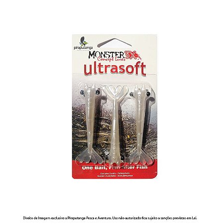 Isca Artificial Camarão Monster3x Ultrasoft 9cm, Manjuba