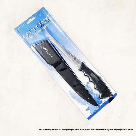 Faca Pesca Fileteira Ottoni F-202, Flutuante - Aço Inox