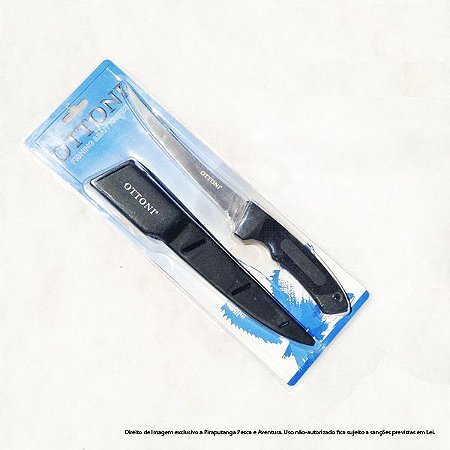 Faca Pesca Fileteira Ottoni F-505, Flutuante - Aço Inox