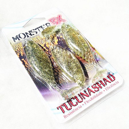 Isca Artificial Monster3x TucunaShad, Cor: 017 - Chá Dourado