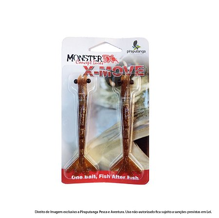 Isca Artificial Camarão Monster3x X-Move 12cm, Cor: Coca Cola