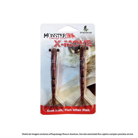 Isca Artificial Camarão Monster3x X-Move 12cm, Cor: Ferrinho Red