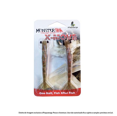 Isca Artificial Camarão Monster3x X-Move 12cm, Cor: Forest