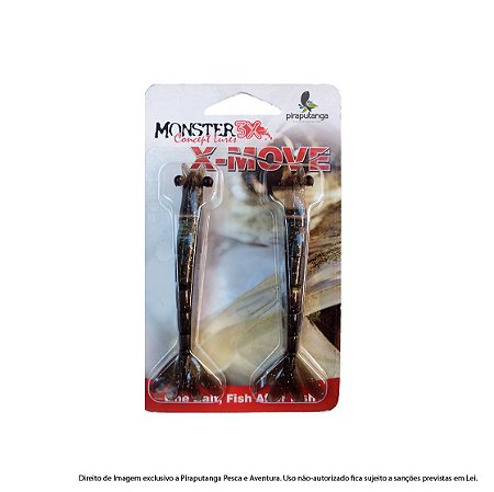Isca Artificial Camarão Monster3x X-Move 12cm, Cor: Natural