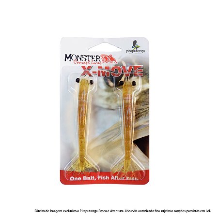 Isca Artificial Camarão Monster3x X-Move 12cm, Cor: Red Chá