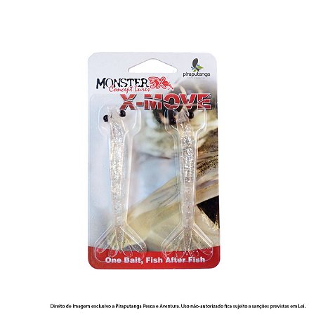 Isca Artificial Camarão Monster3x X-Move 12cm, Cor: Silver
