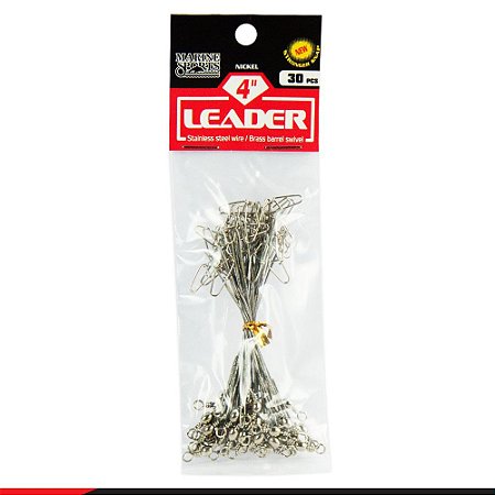 Chicote Leader Marine Sports Hook Snap Nickel 4" - 30p