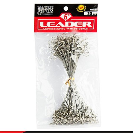 Chicote Leader Marine Sports Hook Snap Nickel 6" - 30p