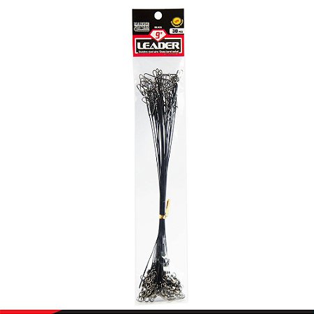 Chicote Leader Marine Sports Hook Snap Black 9" - 30p
