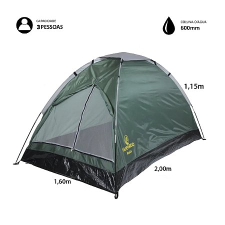 Barraca Camping Guepardo Koala 3 Pessoas Coluna D'Água 600mm
