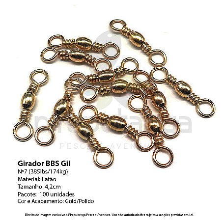 Destorcedor Girador Gil Nº7 385lbs 100p Leader Pesca Pesada