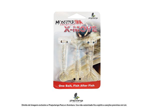Isca Artificial Camarão Monster3x X-Move 9cm, Cor: Silver