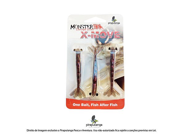 Isca Artificial Camarão Monster3x X-Move 9cm, Cor: Ferrinho Red