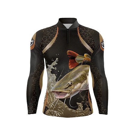 Camiseta Pesca King Manga Longa KD-374 Tucunaré com Proteção UV+