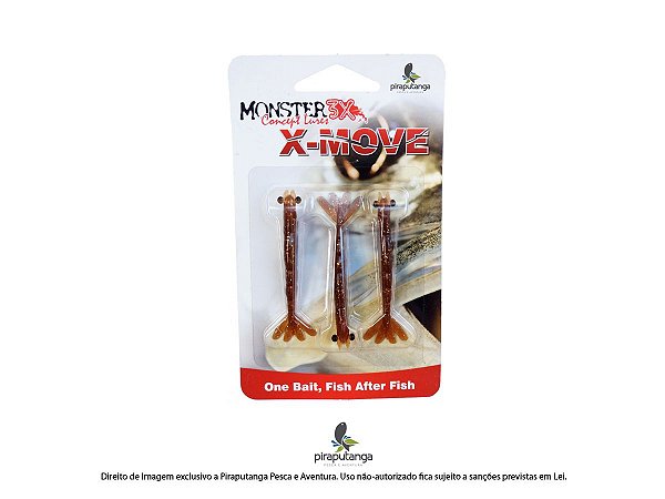 Isca Artificial Camarão Monster3x X-Move 7cm, Cor: Coca Cola