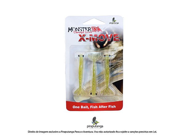 Isca Artificial Camarão Monster3x X-Move 7cm, Cor: Chart