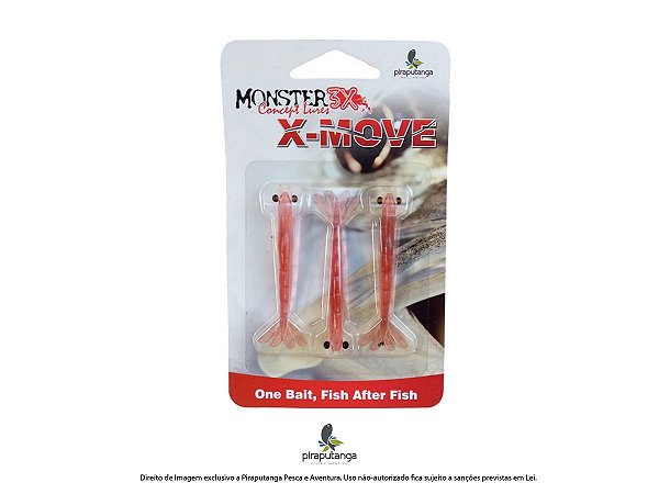Isca Artificial Camarão Monster3x X-Move 7cm, Cor: Cobre