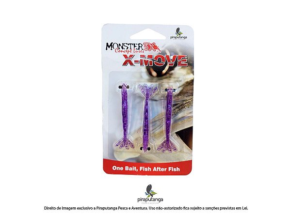 Isca Artificial Camarão Monster3x X-Move 7cm, Cor: Purple