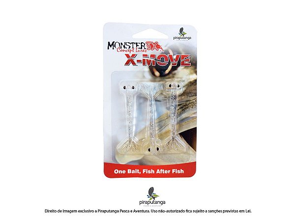 Isca Artificial Camarão Monster3x X-Move 7cm, Cor: Silver