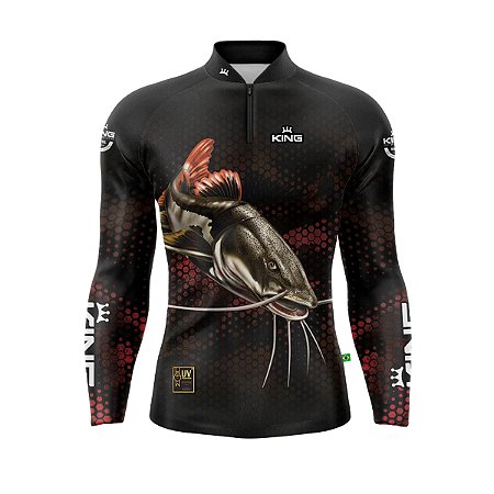 Camiseta Pesca King Manga Longa KFF-647N Pirarara com Proteção UV+