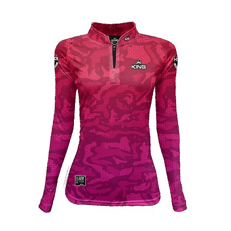 Camiseta Pesca King Feminina Baby Look KFF-614N com Proteção UV+