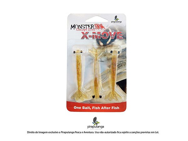 Isca Artificial Camarão Monster3x X-Move 7cm, Cor: Red Chá