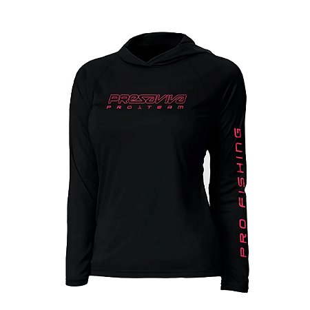 Camisa Presa Viva Feminina Poliamida 16 Baby Look C/ Capuz Proteção UV50+