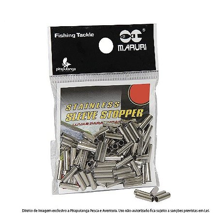 Luva Anilha Maruri Nº4 Furo 2mm - 100p, Cabo Aço 60-75lbs