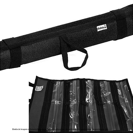 Porta Isca Artificial Anzol Snap Fishtex 10 Divisórias Preto