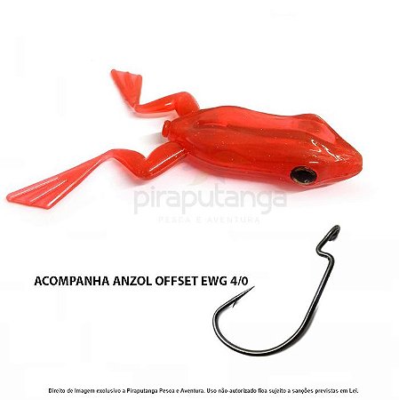 Isca Artificial Monster3x X-Frog Top Water Sapo, Red + Anzol