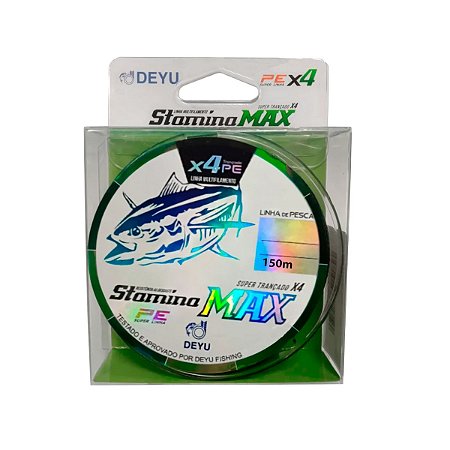 Linha Multifilamento Deyu Stamina Max 4X Super PE-100% Verde 150m (Unidade)