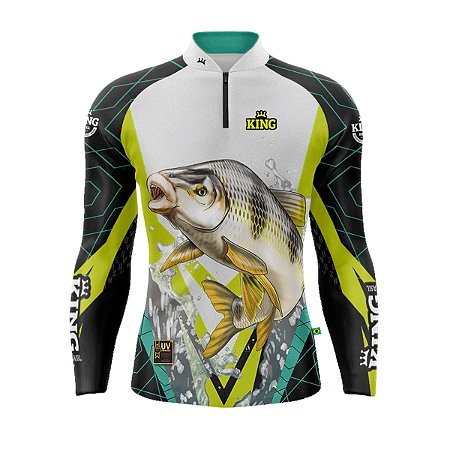 Camiseta Pesca King Manga Longa KFF-305A Piapara com Proteção UV+